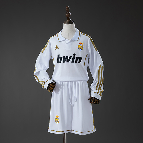 Real Madrid Real Madrid 11/12 Home Retro Long-Sleeve Kids Kit Jersey Size 16-28