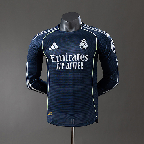 Real Madrid Real Madrid 25/26 Away Long Sleeve Player Version Jersey S-3XL
