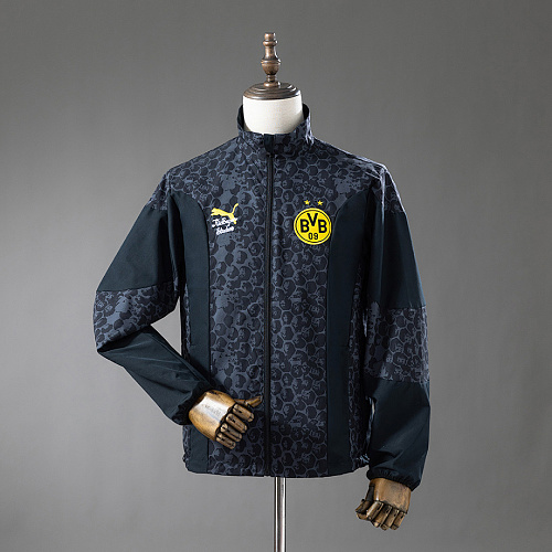 Borussia Dortmund Borussia Dortmund Reversible Jacket Windbreaker- Black S-XXL