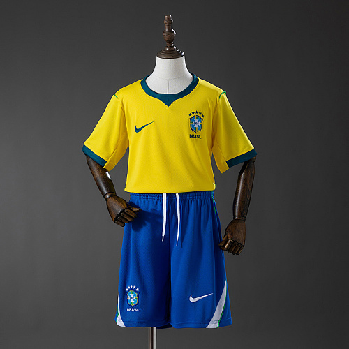 Brazil Brazil 2026 Home Kids Kit Jersey Size 16-28
