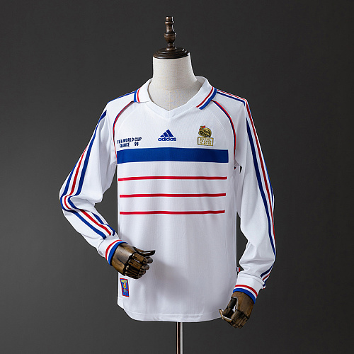 France France 1998 Away Long Sleeve Retro Jersey S-XXL
