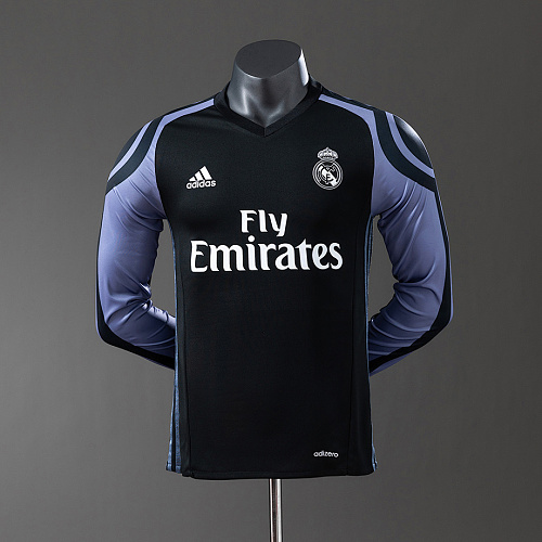 Real Madrid Real Madrid 16/17 Third Away Long Sleeve Player Version Retro Jersey S-3XL