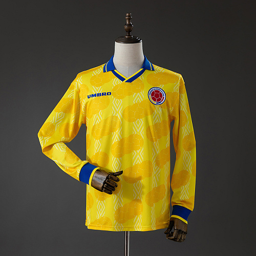 Colombia Colombia 1994 Home Retro Long Sleeve Jersey S-XXL