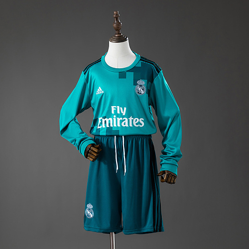 Real Madrid Real Madrid 17/18 Third Away Retro Long Sleeve Kids Kit Jersey SIZE 16-28