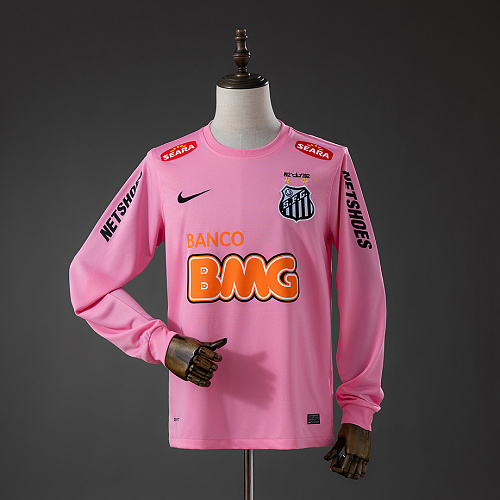 Santos Santos 12/13 Retro Pink Long Sleeve Jersey S-XXL