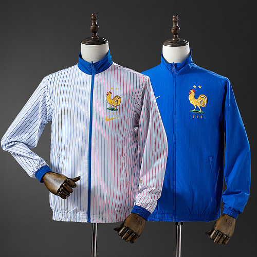 France French Reversible Jacket Windbreaker - White & Blue S-XXL